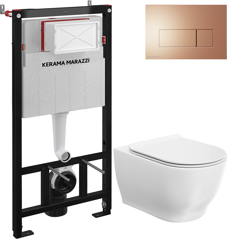Комплект 3 в 1 Унитаз подвесной KERAMA MARAZZI Modula MO.wc.02 + Инсталляция INST.A.WC + Кнопка FPS.A.RGM