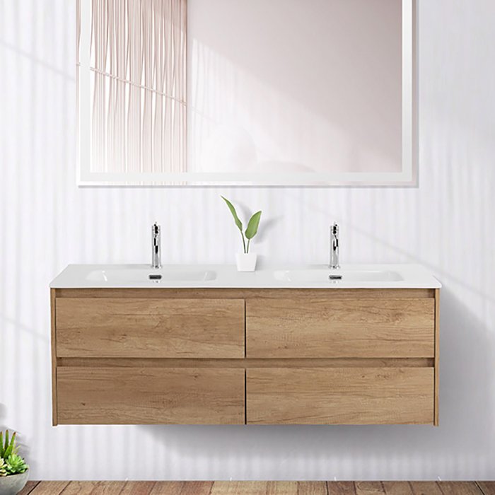 Тумба под раковину без столешницы BelBagno Kraft 120 4 ящика, для двоих, rovere nebrasca nature