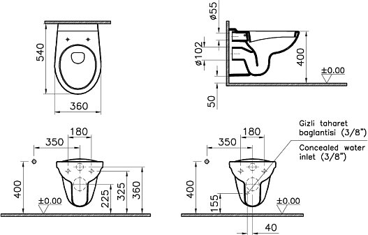 Комплект 4 в 1 VitrA L-box 9773B003-7206