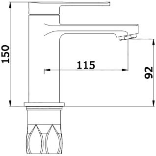 Смеситель Oulin Bath OL-T9503, черный, медь