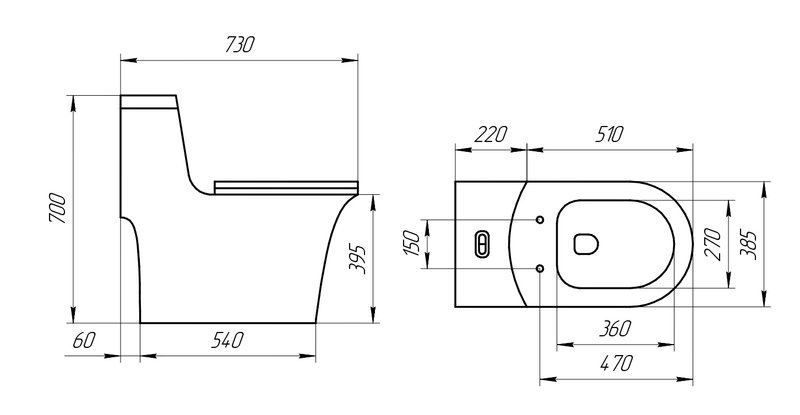 Унитаз-моноблок напольный EvaGold T1087