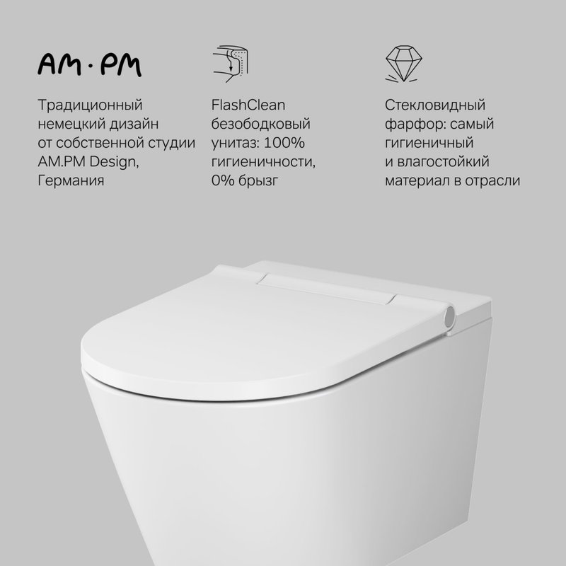 Умный унитаз подвесной AM.PM Inspire CCC501700SC