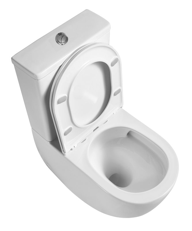 Унитаз-компакт напольный D&K Matrix DT1397516 безободковый, с микролифтом, белый
