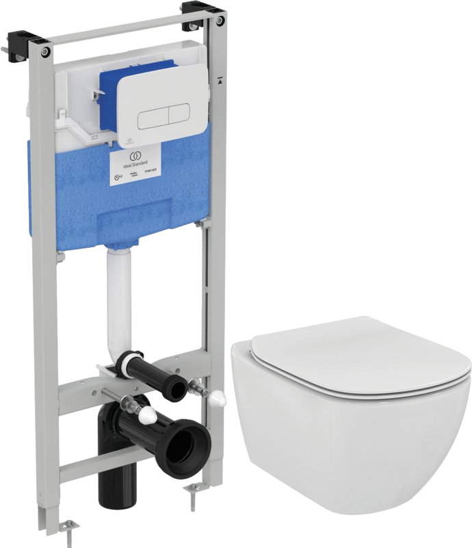 Комплект Унитаз подвесной Ideal Standard Tesi T354601 с микролифтом + Инсталляция ProSys R0308AC с кнопкой смыва белой