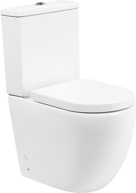 Унитаз-компакт напольный BelBagno Amanda BB051CPR BB105SC с микролифтом, безободковый, глянцевый белый