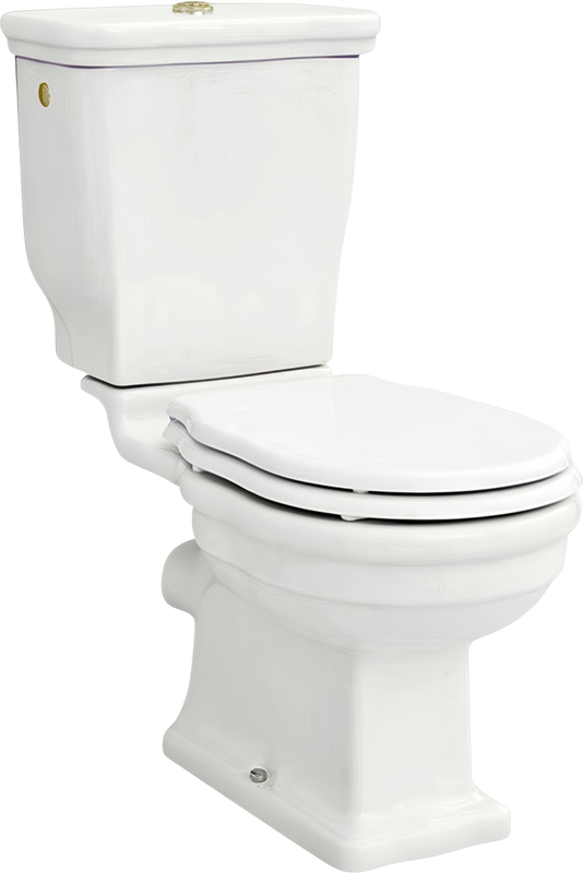 Унитаз-компакт напольный ArtCeram Hermitage WC сиденье HEA005 с микролифтом, петли бронза