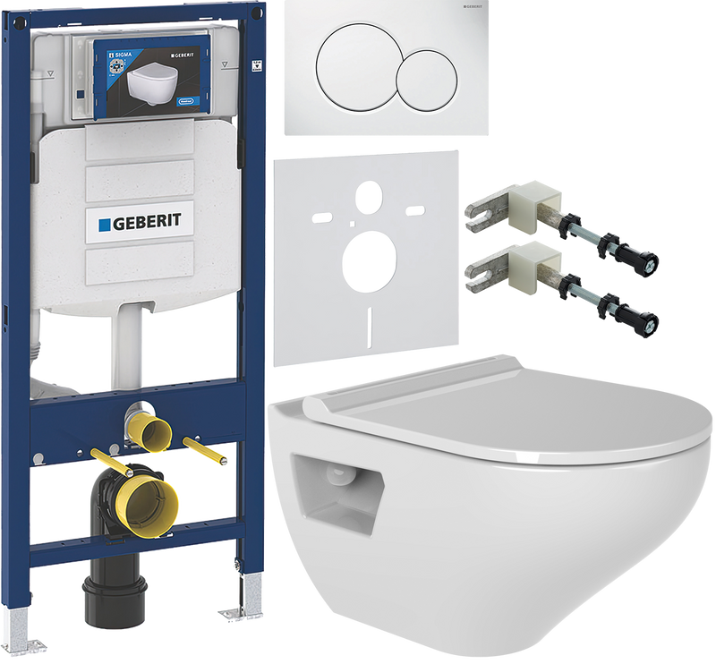 Комплект 5 в 1 Унитаз подвесной Bien Ion IOKA050N2VP1W5000 + Инсталляция Geberit Duofix UP 320 111.300.00.5 + Кнопка Sigma 01 115.770.11.5 + Крепления 111.815.00.1 к стене + Звукоизоляция 156.050.00.1