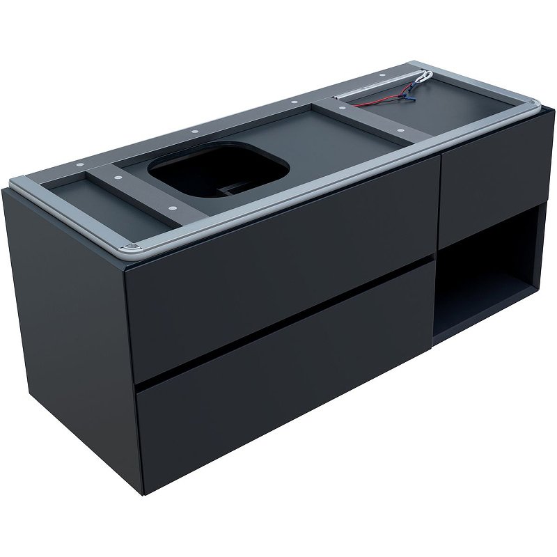 Тумба под раковину без столешницы Allen Brau Infinity 120 L подвесная, антрацит матовый
