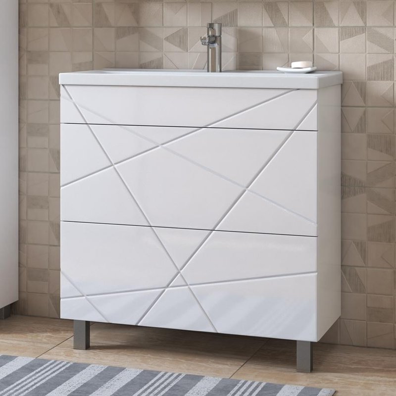 Тумба под раковину без столешницы Vigo Geometry 70 белая
