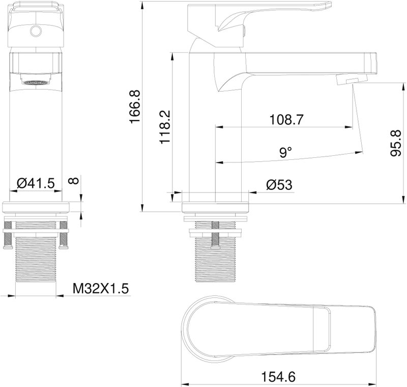 Смеситель для раковины Wonzon & Woghand WW-A40222-CR, хром
