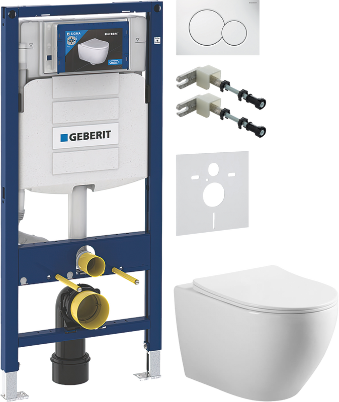 Комплект 5 в 1 Унитаз подвесной Vincea Esse VT1-211 + Крепления Geberit Duofix 111.815.00.1 к стене + Звукоизоляция 156.050.00.1 + Инсталляция UP 320 111.300.00.5 + Кнопка Sigma 01 115.770.11.5