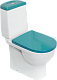 Унитаз-компакт напольный Sanita luxe Best Comfort, белый, бирюзовый